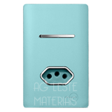 Conjunto Interruptor Simples + Tomada 10A - Novara Especiais Celeste